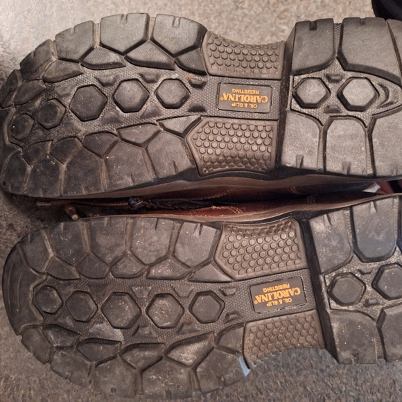 Men's Brown Carolina Leather Work Steel Toe Shoes, Size 9.5D - Picture 5 of 6